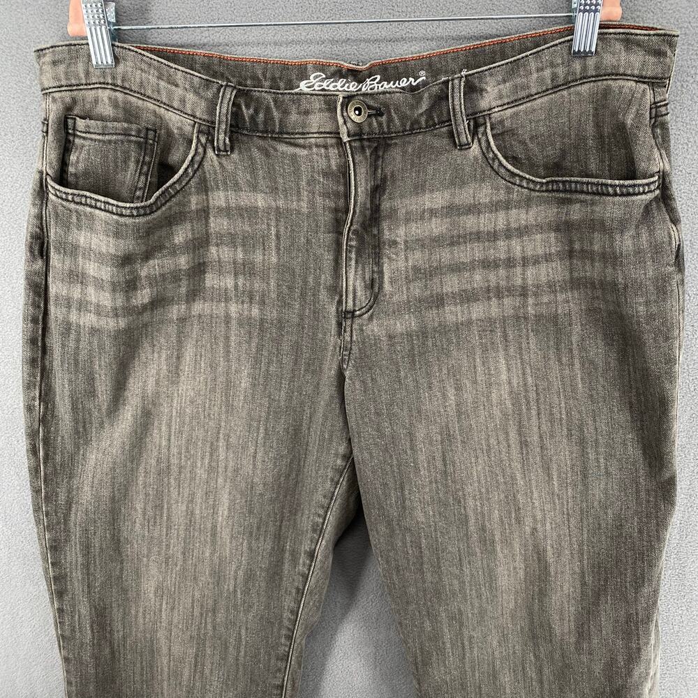 Eddie Bauer Boyfriend Plaid Flannel Lined Jeans Womens 10 Faded Black Outdoors - Picture 3 of 16